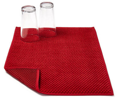 Red Microfiber Dish Drying Mat
