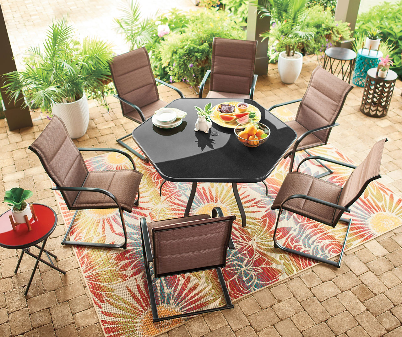 Patio glass discount table and chairs