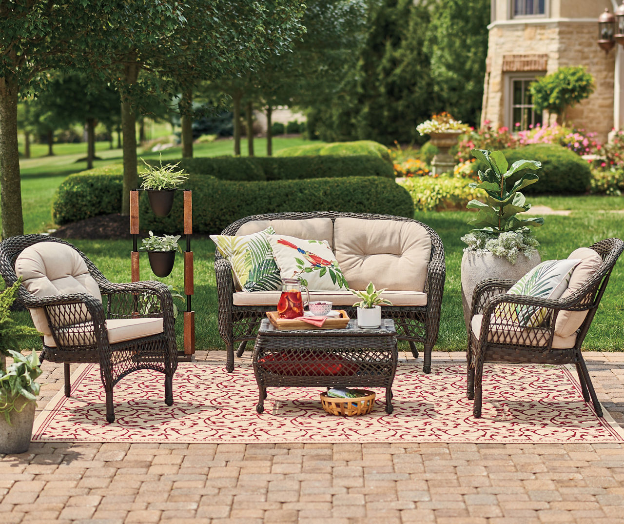 Wicker patio online bench