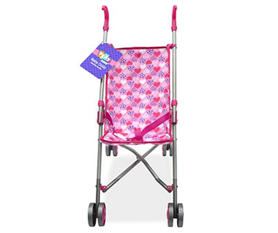 Pink Heart Baby Doll Stroller