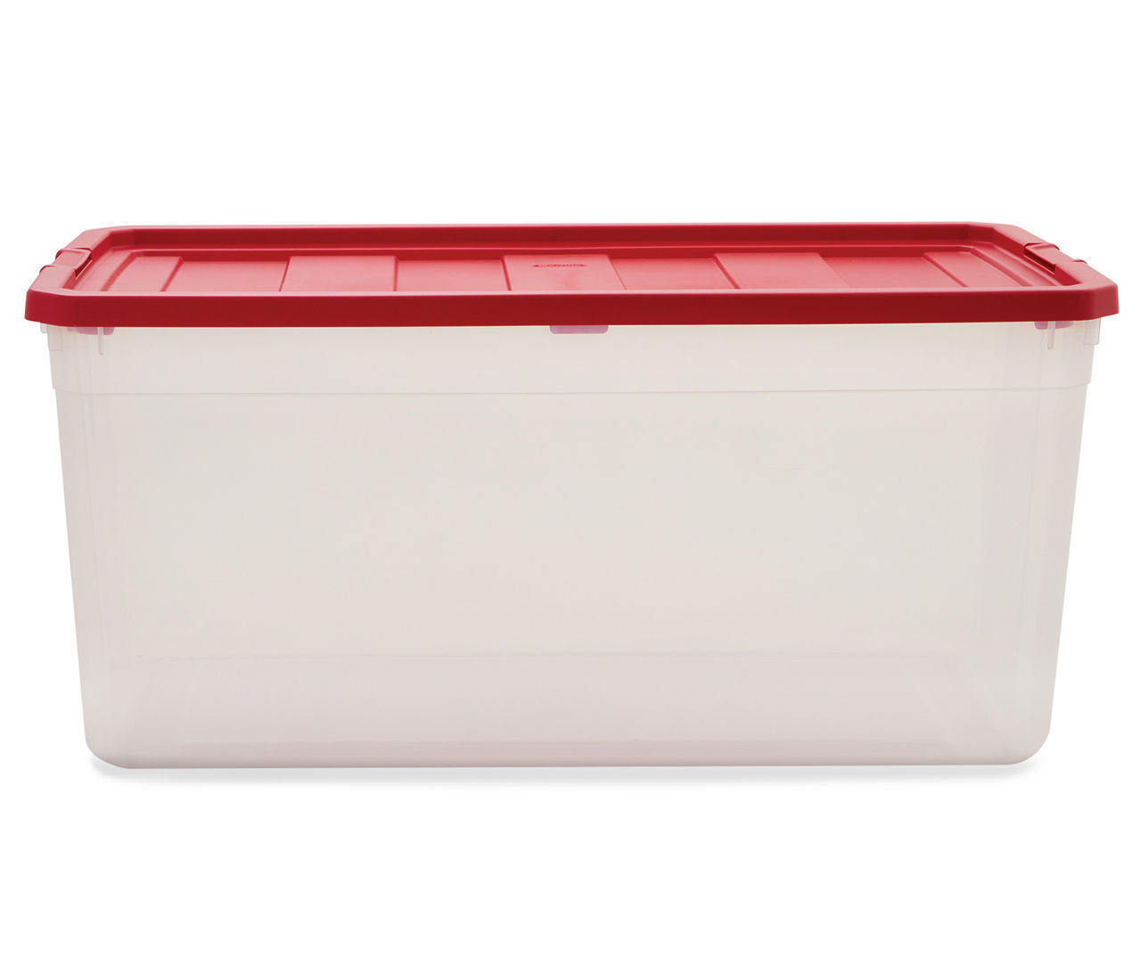 Sterilite Clear 200-Quart Stacker Box with Red Lid