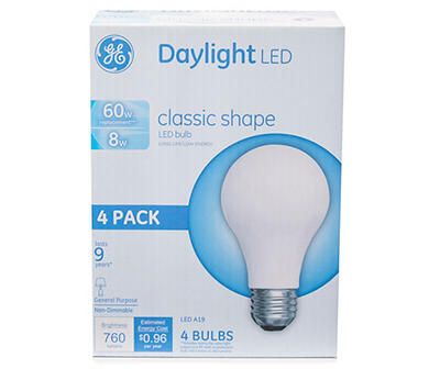 60-Watt Equivalent A19 LED Daylight Bulb, 4-Pack