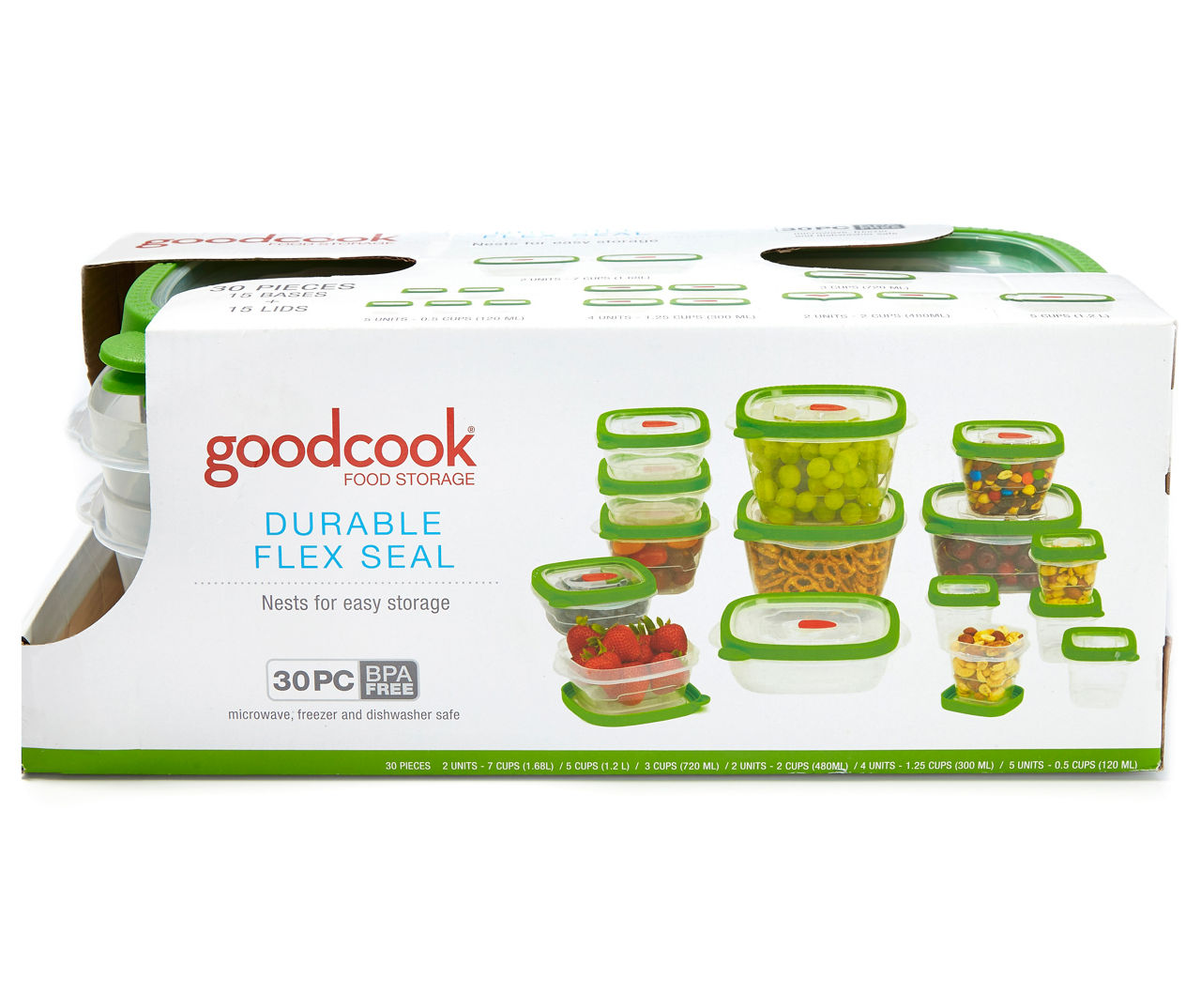 GoodCook BPA-Free Plastic Reusable Meal and Snack Prep Containers, Multiple  Sizes (30 Sets), Assorted
