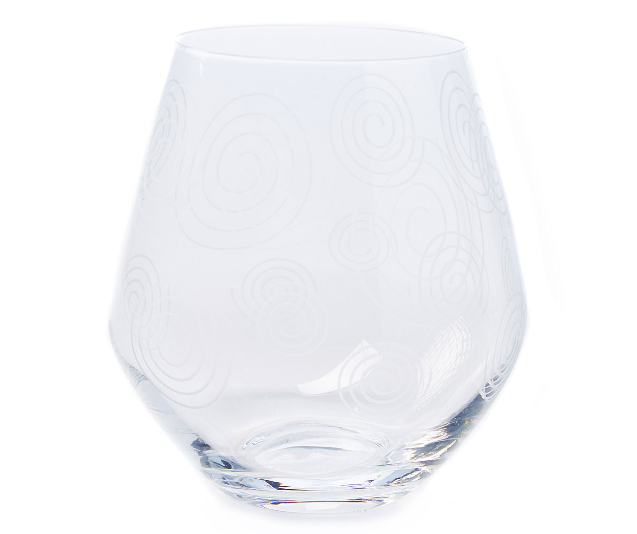 Etched Fish Sea Themed White Wine Stemless Wine Glasses, 10 oz, Set of 4