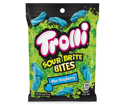 TROLLI SOUR BRITE BITES Blue Raspberry Gummi Candy 4 oz. Bag
