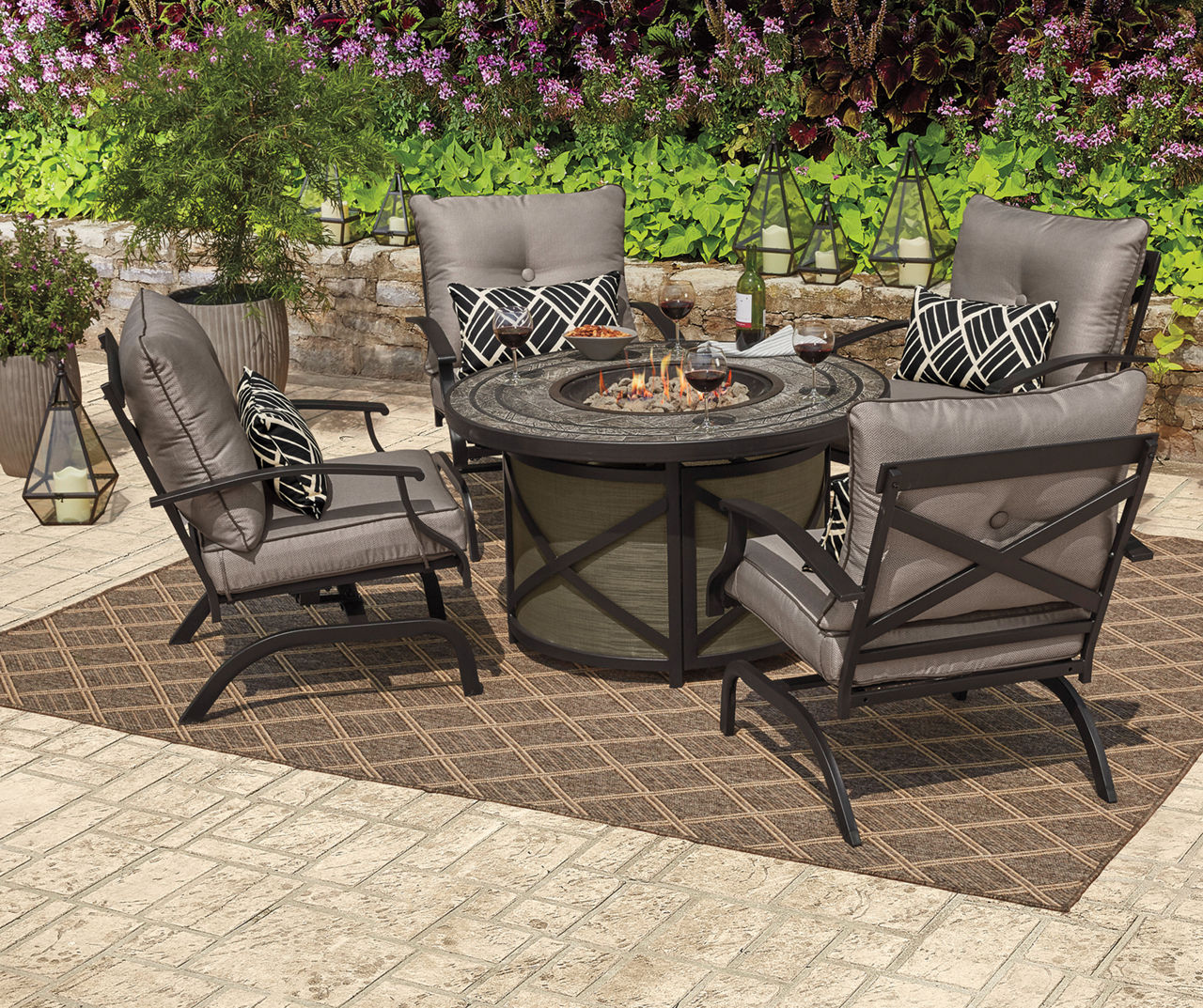 Big lots fire pit deals patio set