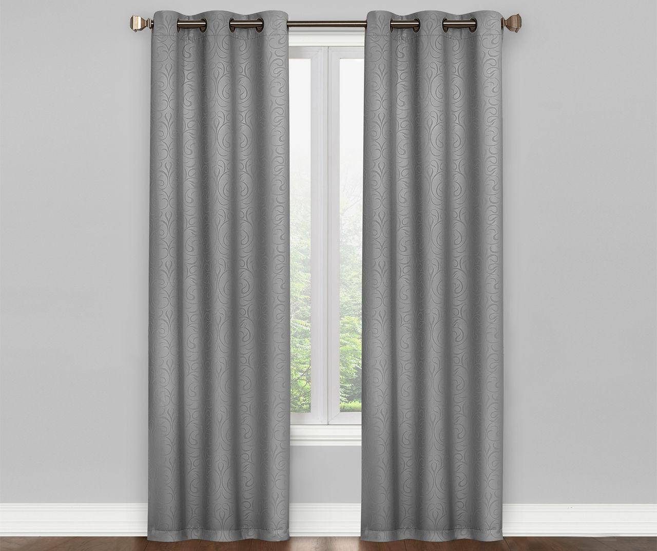 Living Colors Living Colors Scroll Blackout Curtain Panel Pair Big Lots