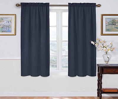 Indigo Blue Thermal Curtain Panel Pair, (63