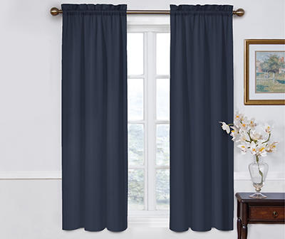 Indigo Blue Thermal Curtain Panel Pair, (63