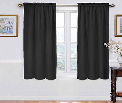 Black Thermal Curtain Panel Pair, (63")