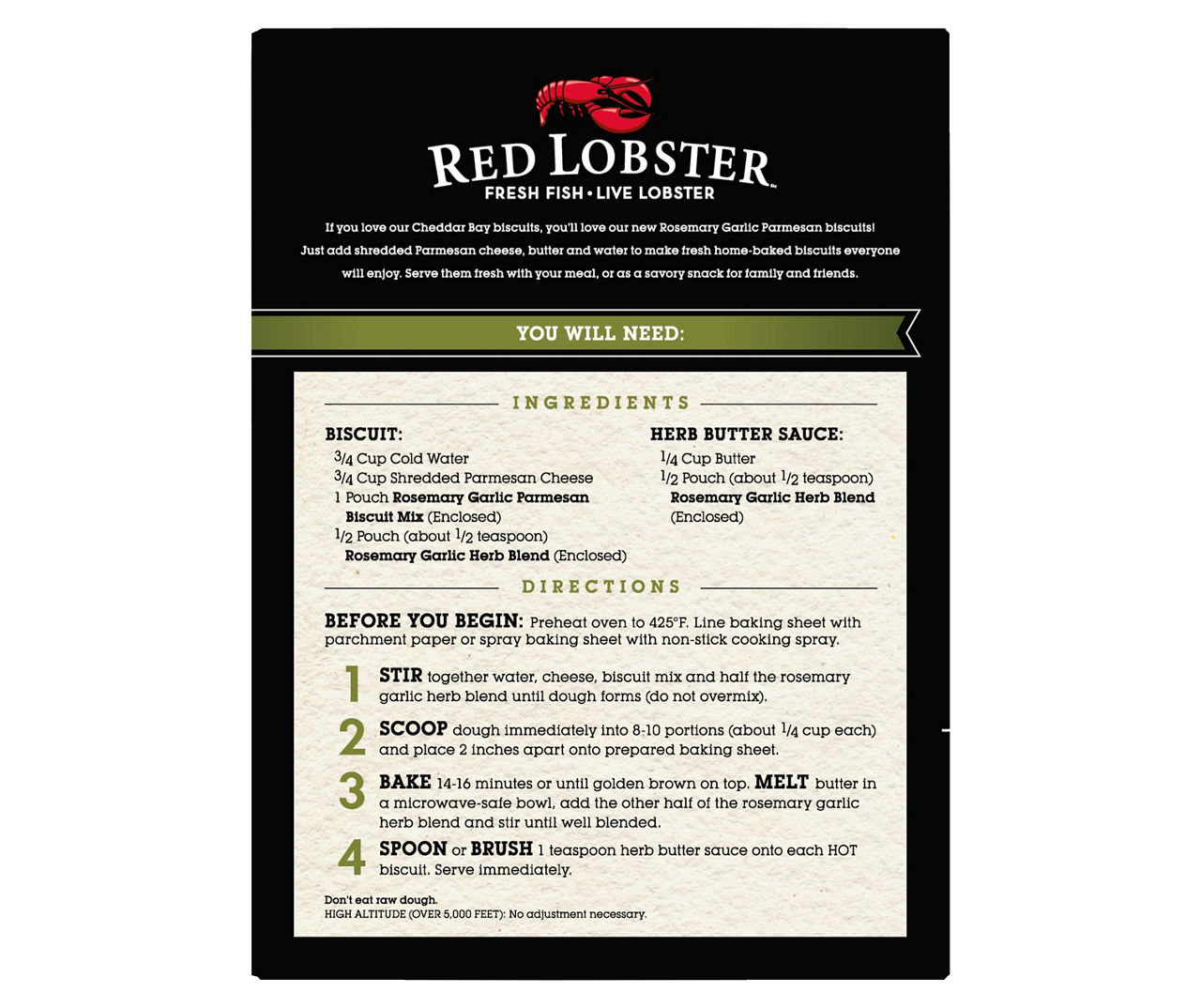 Variety Pack of 2 Red Lobster Biscuit Mixes - Cheddar Bay & Rosemary Garlic  Parmesan