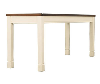 Whitesburg Cottage White & Brown Dining Room Bench
