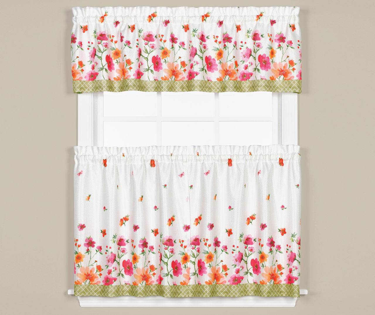 Living Colors Living Colors Kitchen Tier and Valance 3-Piece Set | Big Lots