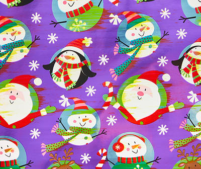 Winter Wonder Lane Cartoon Santa & Snowman Mega Wrapping Paper