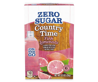 Country Time On-The-Go Zero Sugar Pink Lemonade Powdered Drink Mix, 6 ct - Packets