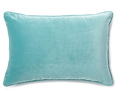 Nile Blue Velvet Plush Throw Pillow