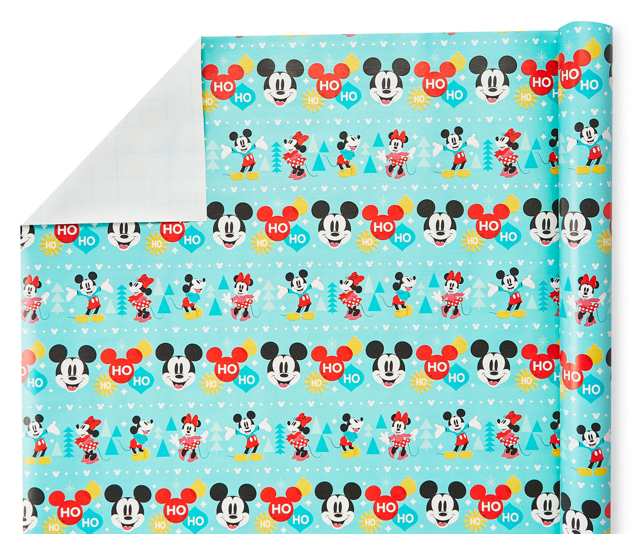 American Greetings Disney Characters Holiday Gridline Wrapping Paper, (40  x 60)