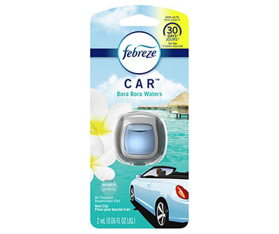 Febreze Car Odor-Eliminating Air Freshener Vent Clip, Bora Bora Waters, 1 count