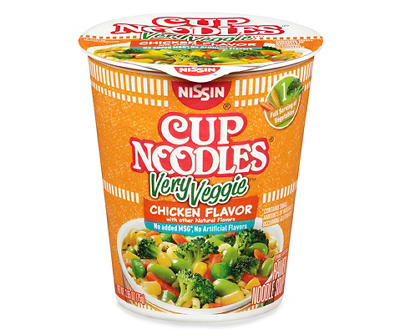 Nissin Cup Noodles Very Veggie Chicken Flavor Ramen Noodle Soup 2.65 oz. Cup