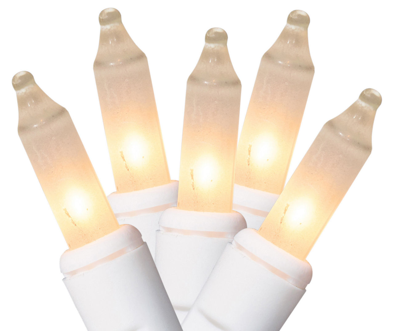 Clear Frosted Mini Light Set on White Wire, 70-Count