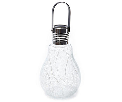 Crackle Glass Bulb Solar LED Lantern