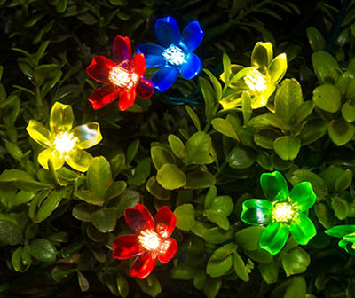 Multi-Color Flower Twinkling LED Light Set, 20-Lights