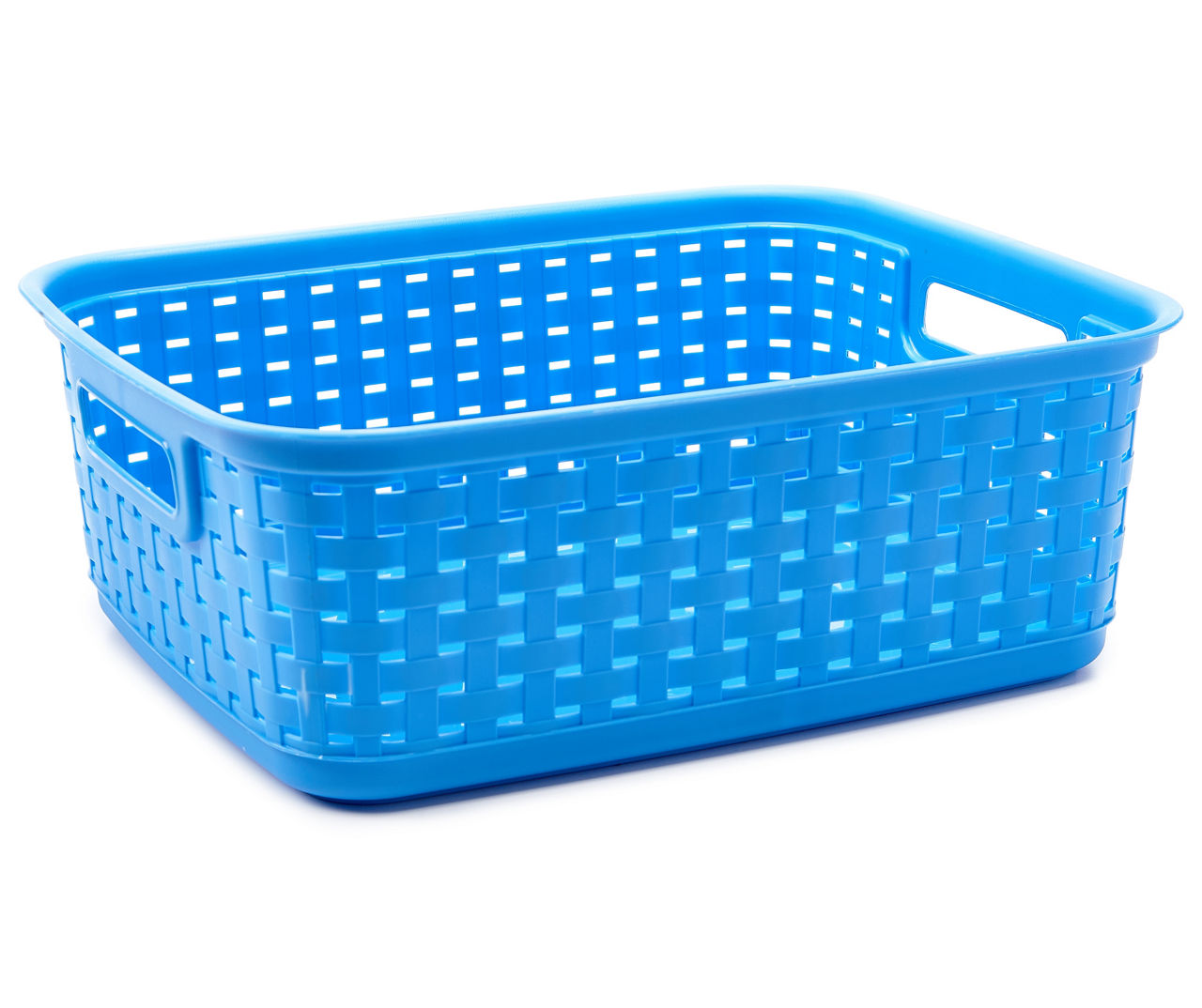 Sterilite Short Blue Weave Plastic Storage Basket