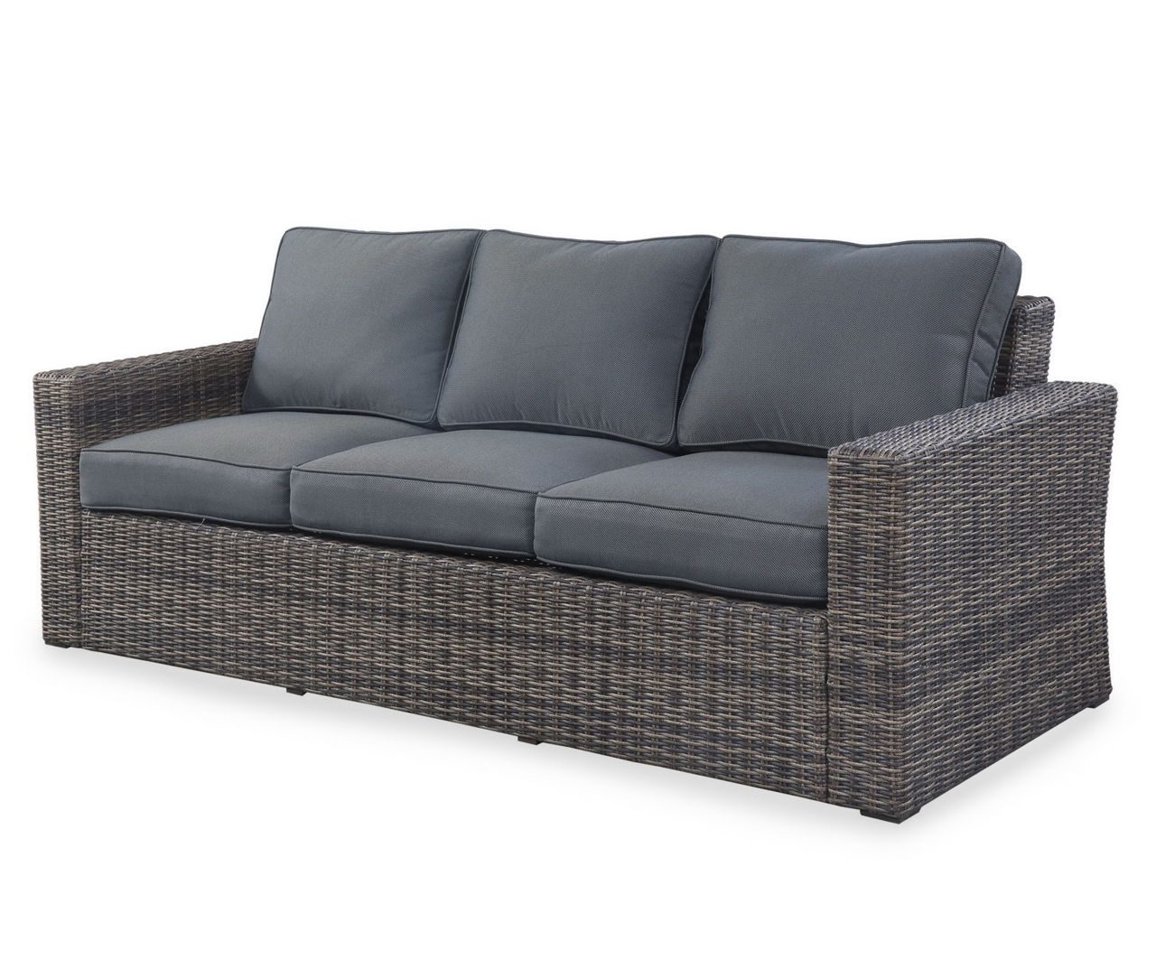 Wilson & fisher shadow creek all weather wicker cushioned loveseat sale