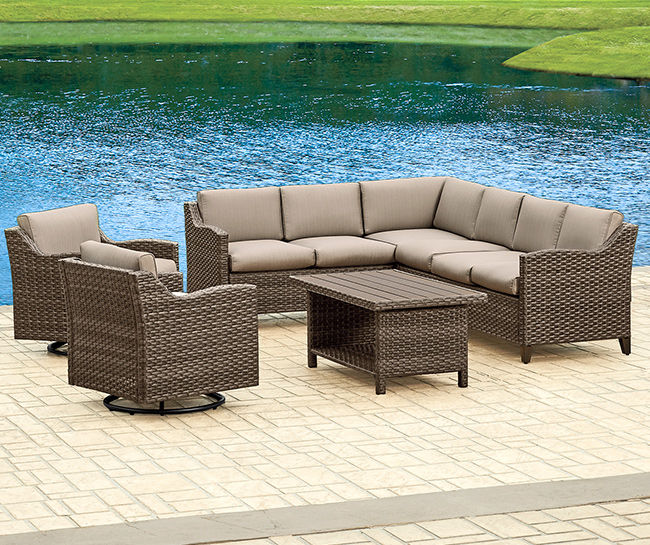 Wilson & Fisher Augusta All Weather Wicker Cushioned Patio Swivel ...