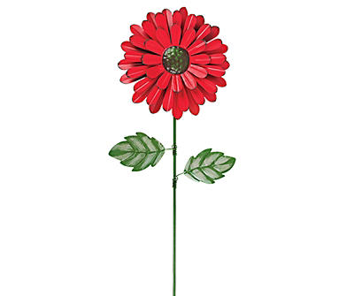 Red Metal Flower Decor