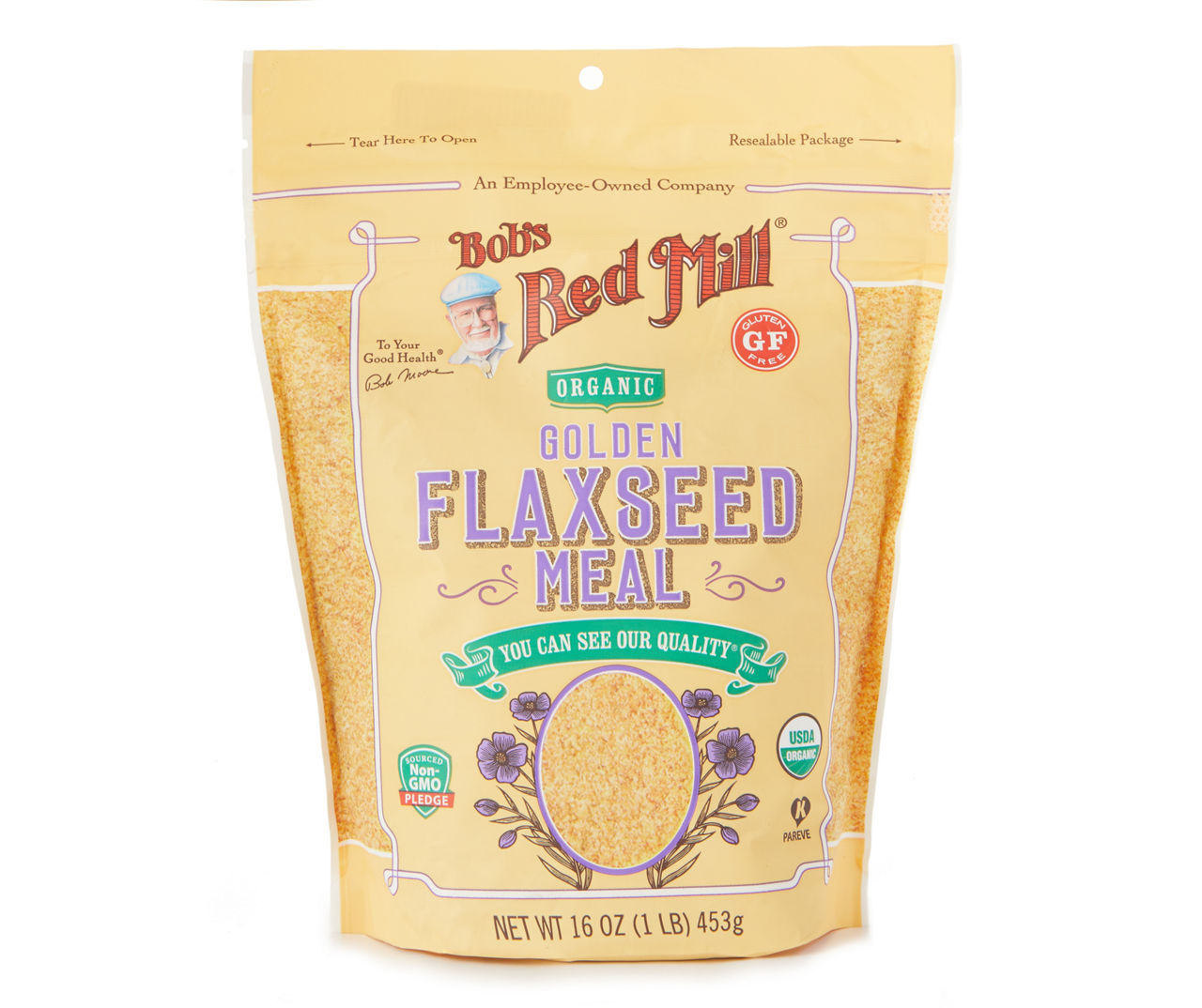  Bob's Red Mill Golden Flaxseed Meal, Organic, Gluten Free,  Whole Ground, 16 Ounce : Grocery & Gourmet Food