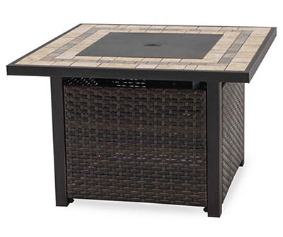 Augusta All-Weather Wicker Gas Fire Pit Table, (37