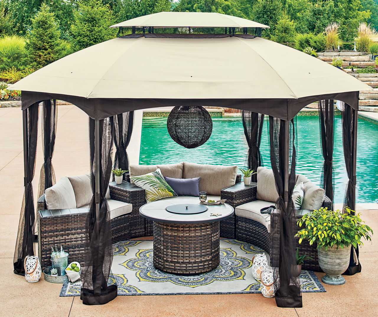 Big lots patio best sale table with fire pit