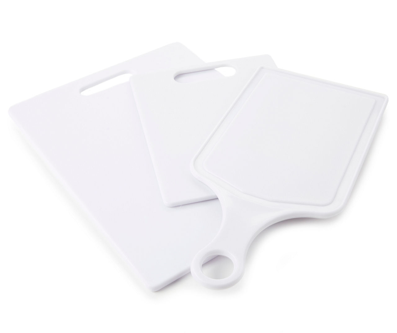 Farberware Plastic Cutting Board, Set of 3 Rectangle, White