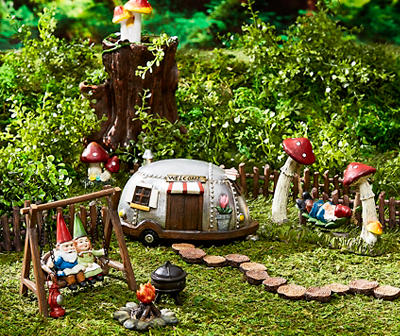 Fairy Garden Gnome Hammock with Mushroom