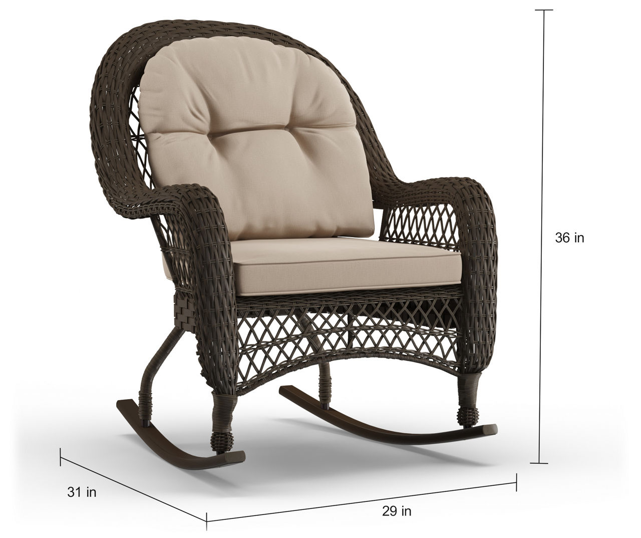 Wilson Fisher Westwood All Weather Wicker Cushioned Patio Rocker