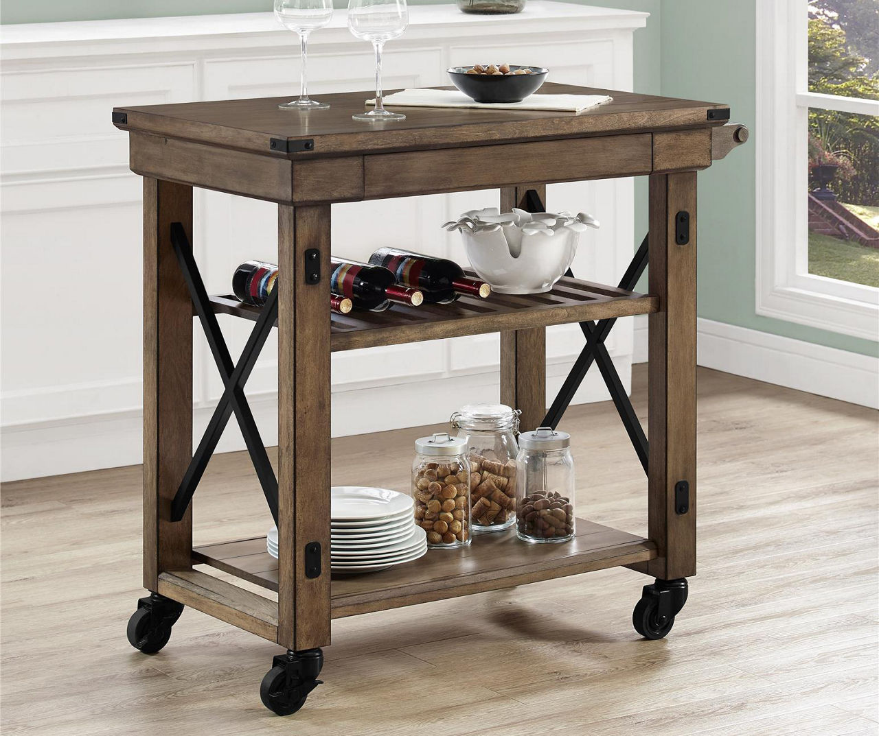 Big lots deals kitchen cart bamboo