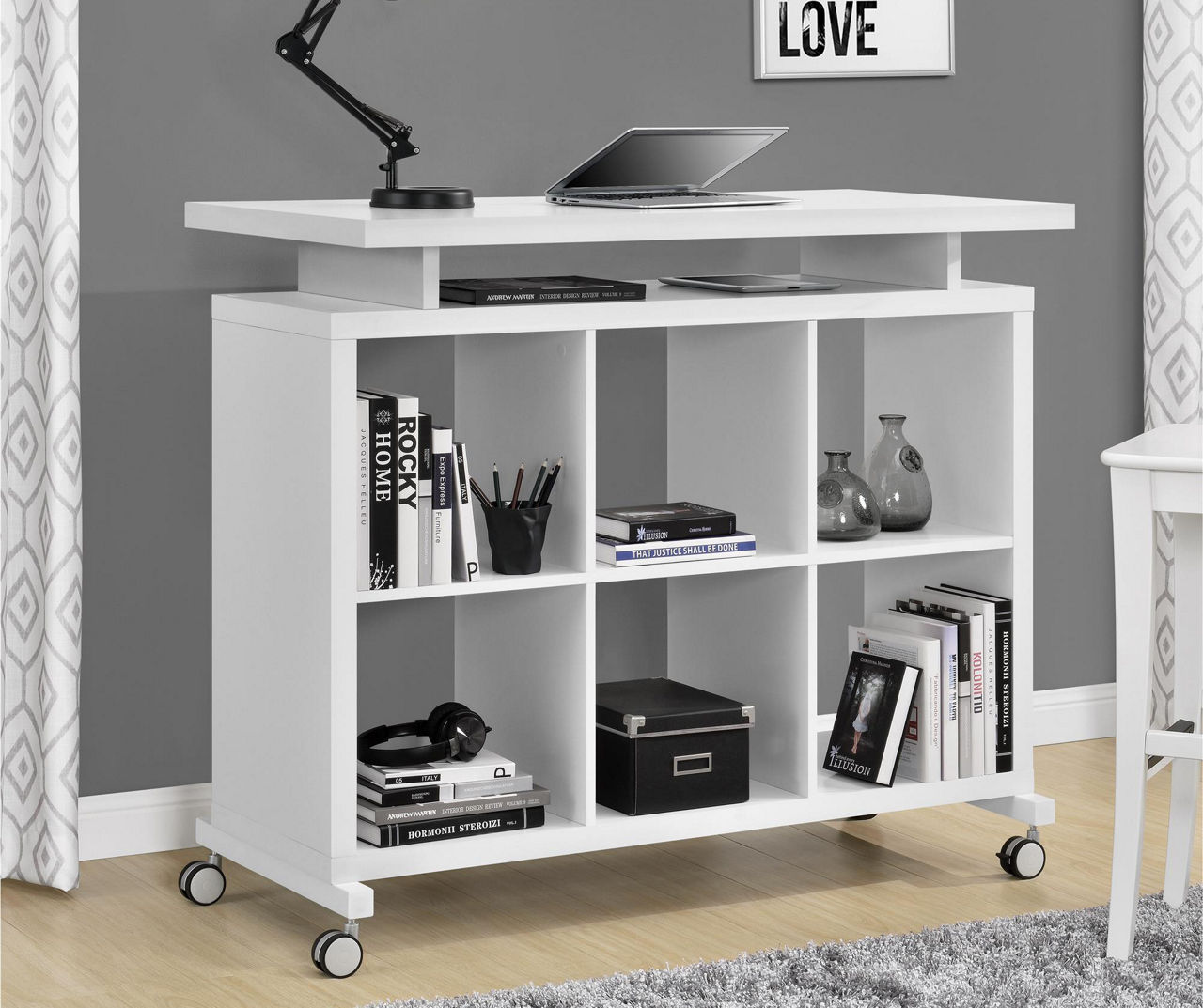 Ameriwood White 6Cube Standing Desk Big Lots