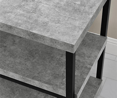 Black & Concrete Pedestal Desk