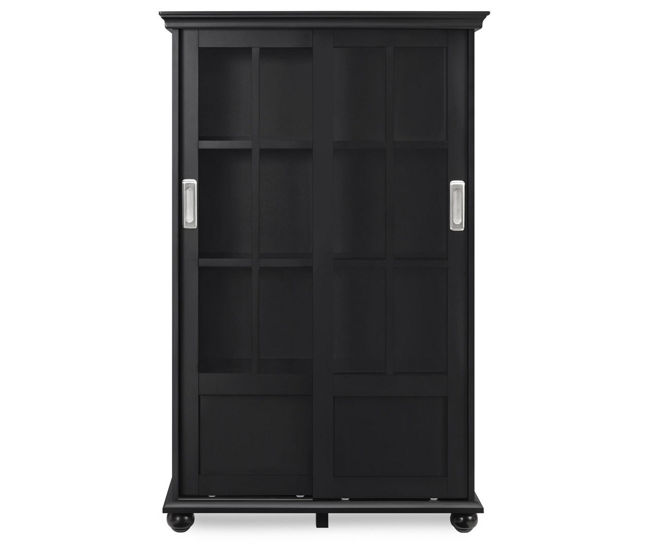 JASMODER Black Glass Cabinet Display Case 4 Shelves with Door