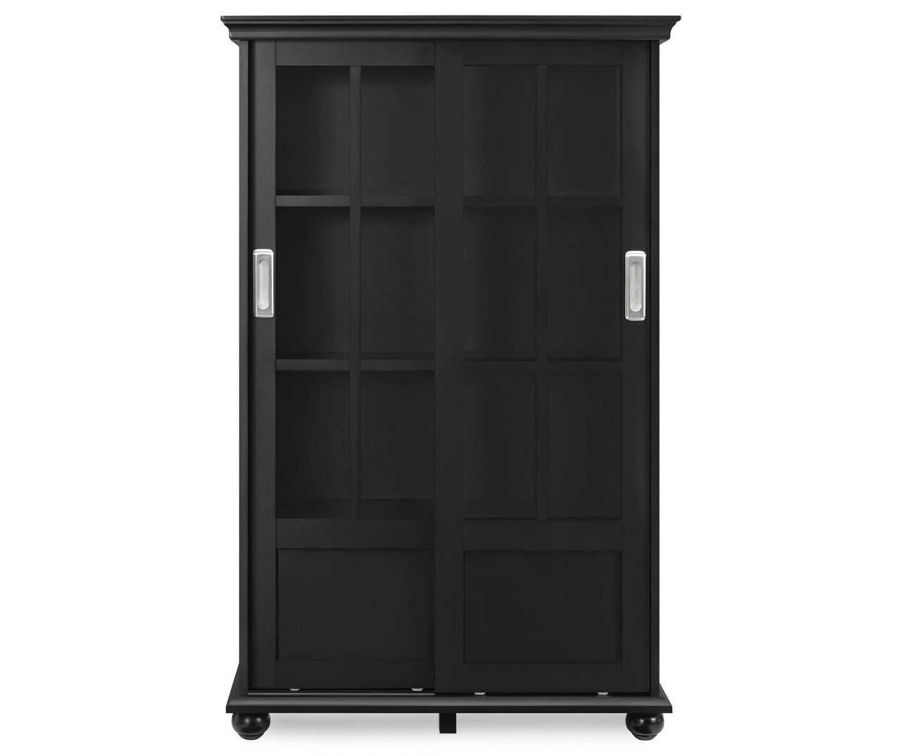 Black Glass Door 4-Shelf Bookcase