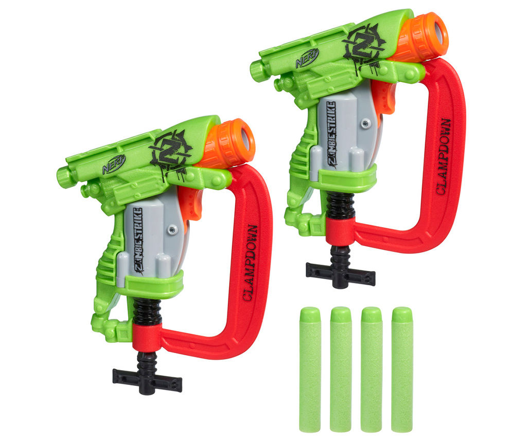 Nerf Zombie Strike Clampdown Blasters, 2-Pack