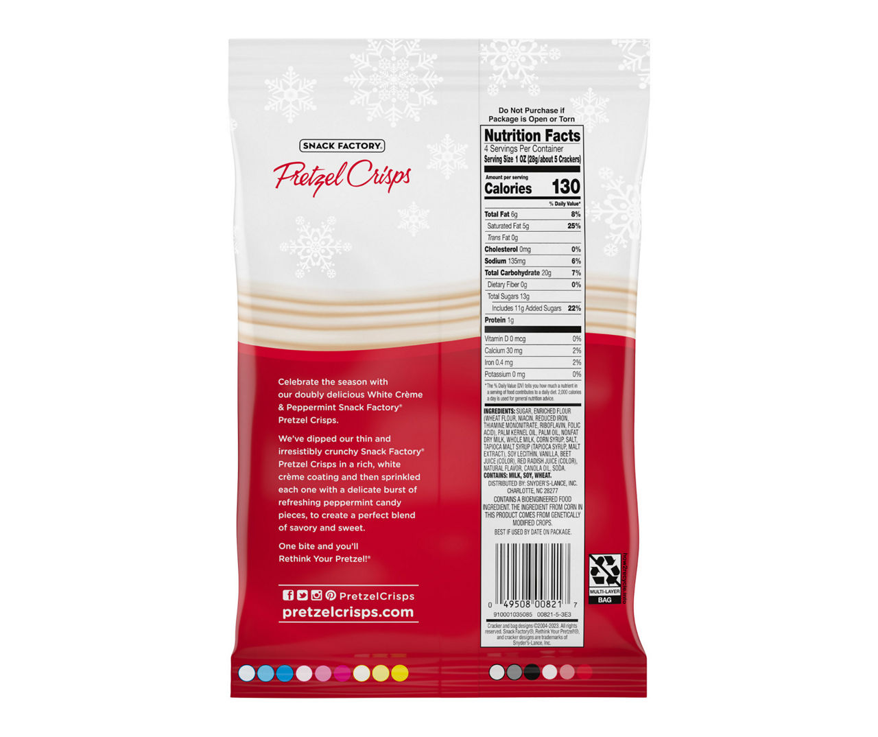 White Chocolate & Peppermint Pretzel Crisps, 4 Oz.