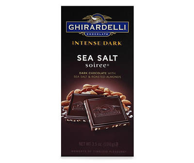 GHIRARDELLI Intense Dark Chocolate Bar, Sea Salt Almond, 3.5 oz Bar
