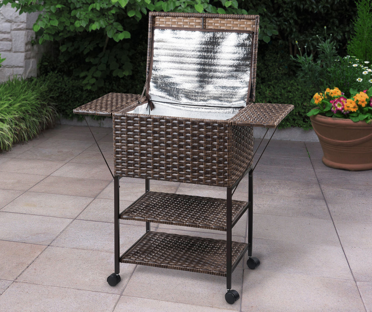 Wicker best sale cooler cart