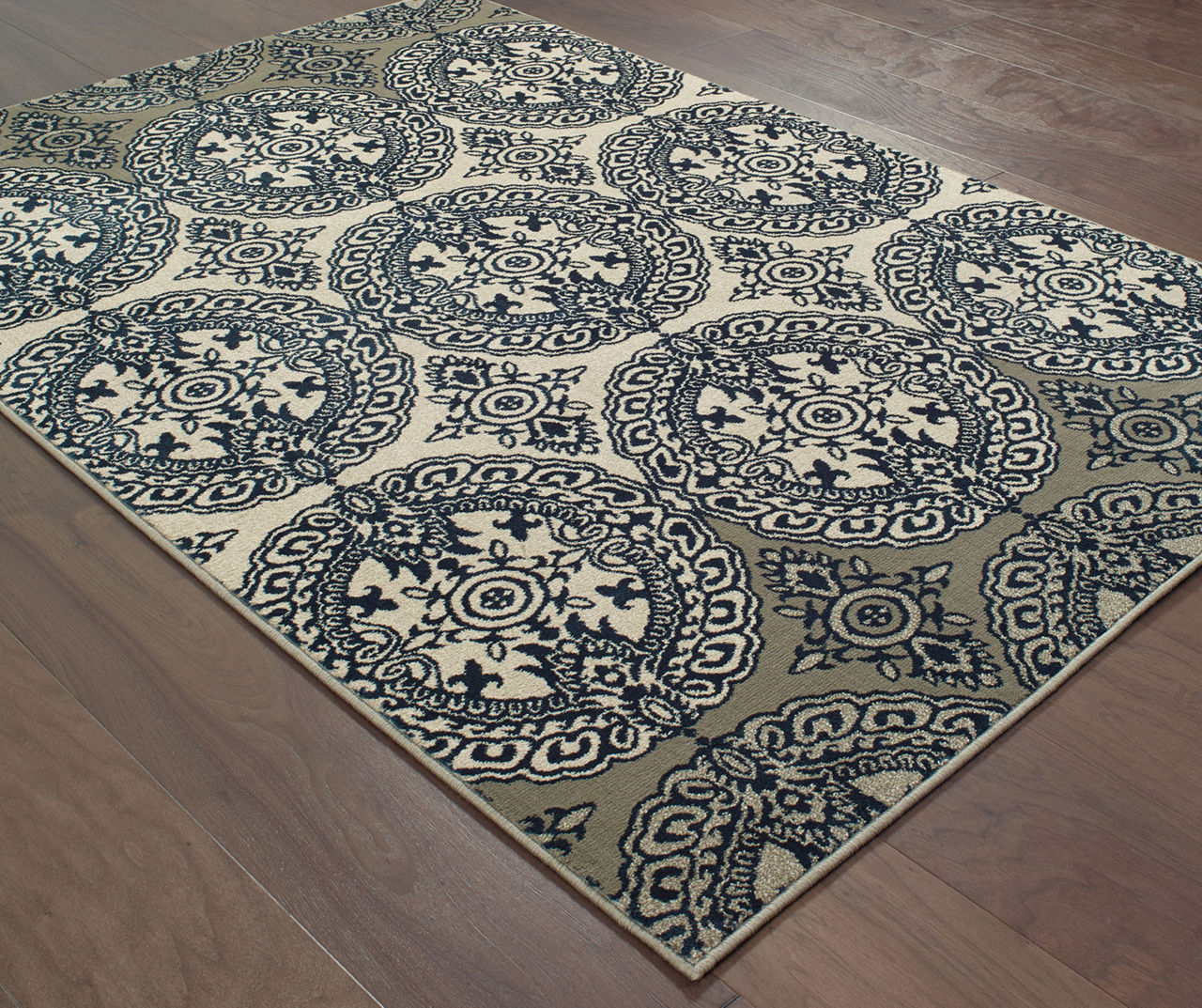 Florence Navy Area Rug, (3'10" x 5'5")