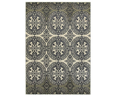 Florence Navy Area Rug, (3'10" x 5'5")