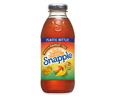 Snapple Takes 2 to Mango Tea, 16 Fl Oz Plastic Bottle