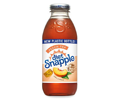 Diet Snapple Peach Tea, 16 Fl Oz Plastic Bottle