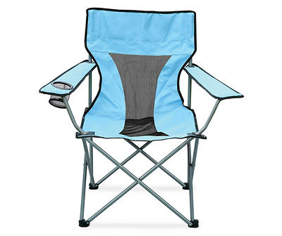 Sky Blue Folding Quad Chair with Carrying Bag